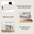 thumbnail image 2 of LEDREM Double Litter Box Enclosure for 2 Cats, Modern Cat Litter Box Furniture Hidden, with Scratching Mat, Tall Legs, White and Gold, 2 of 6