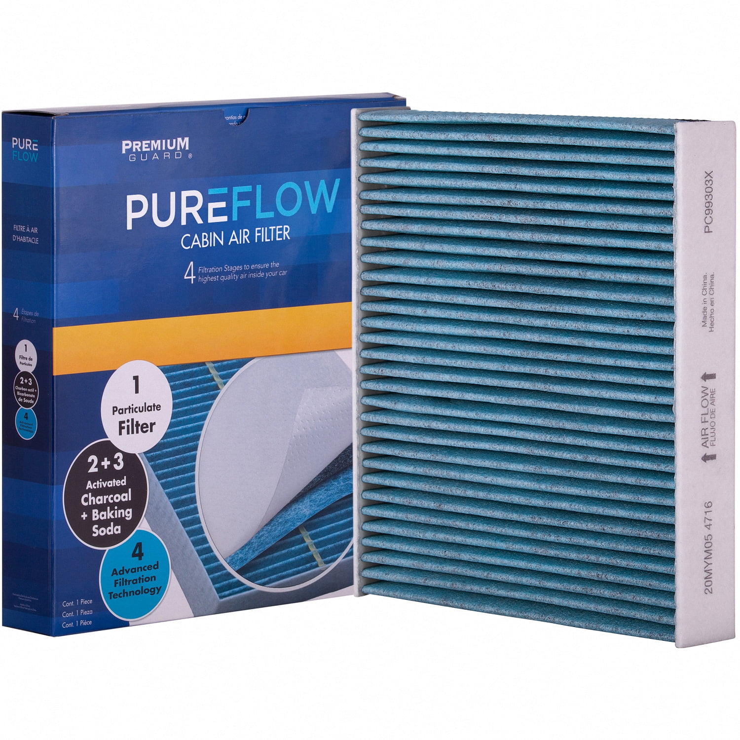 PUREFLOW PC99303X Cabin Air Filter | Fits 2009-2019 Maserati GranTurismo 4.7L; 2006-2011 Quattroporte 4.2L; 2008-2017 GranTurismo 4.2L; 2009-2013 Quattroporte 4.7L