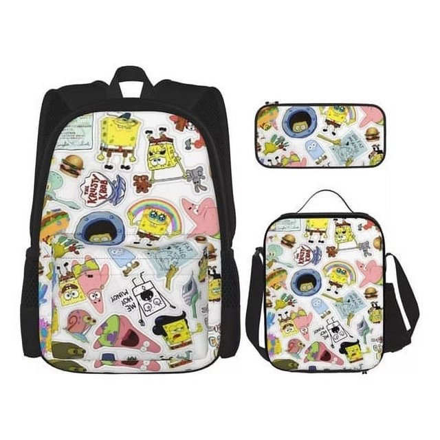 Primary And Secondary School Students Animation Backpack, Youth Schoolbag Three-piece Set-SinKeeU