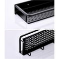 thumbnail image 4 of Space Aluminum Hollowed Storage Shelf Strong Bearing Storage Rack Wall Mounted Cooker Holder Organizer with 5 Hooks for Kitchen Bathroom, 4 of 8