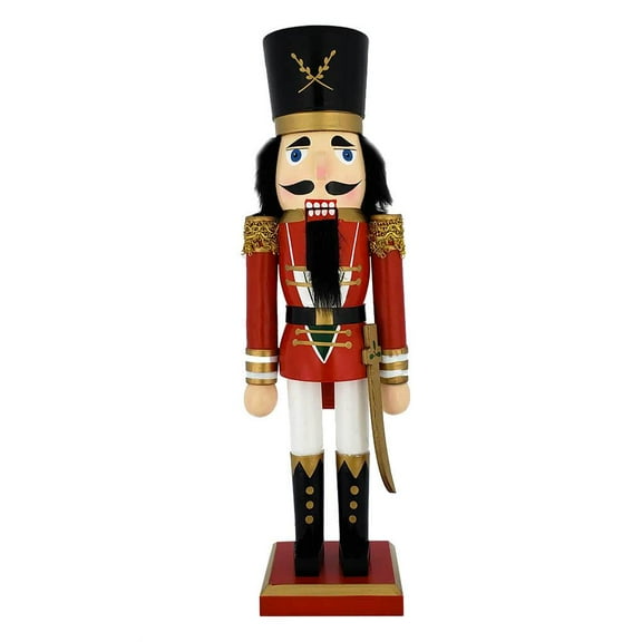 Traditional Soldier Nutcracker Red Gold Trim and Sword (15 inch) - Christmas Gift by Nutcracker Ballet Gifts