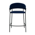 thumbnail image 2 of 26 Inch Leatherette Seat Counter Height Barstool,Blue and Black - Saltoro Sherpi, 2 of 6