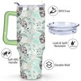 thumbnail image 3 of 40oz Cute Ocean Life Turtle Stainless Steel Flip Straw Tumbler Spill Proof Travel Cup Double Wall Vacuum Insulated Coffee Mug with Top Handle, 3 of 6