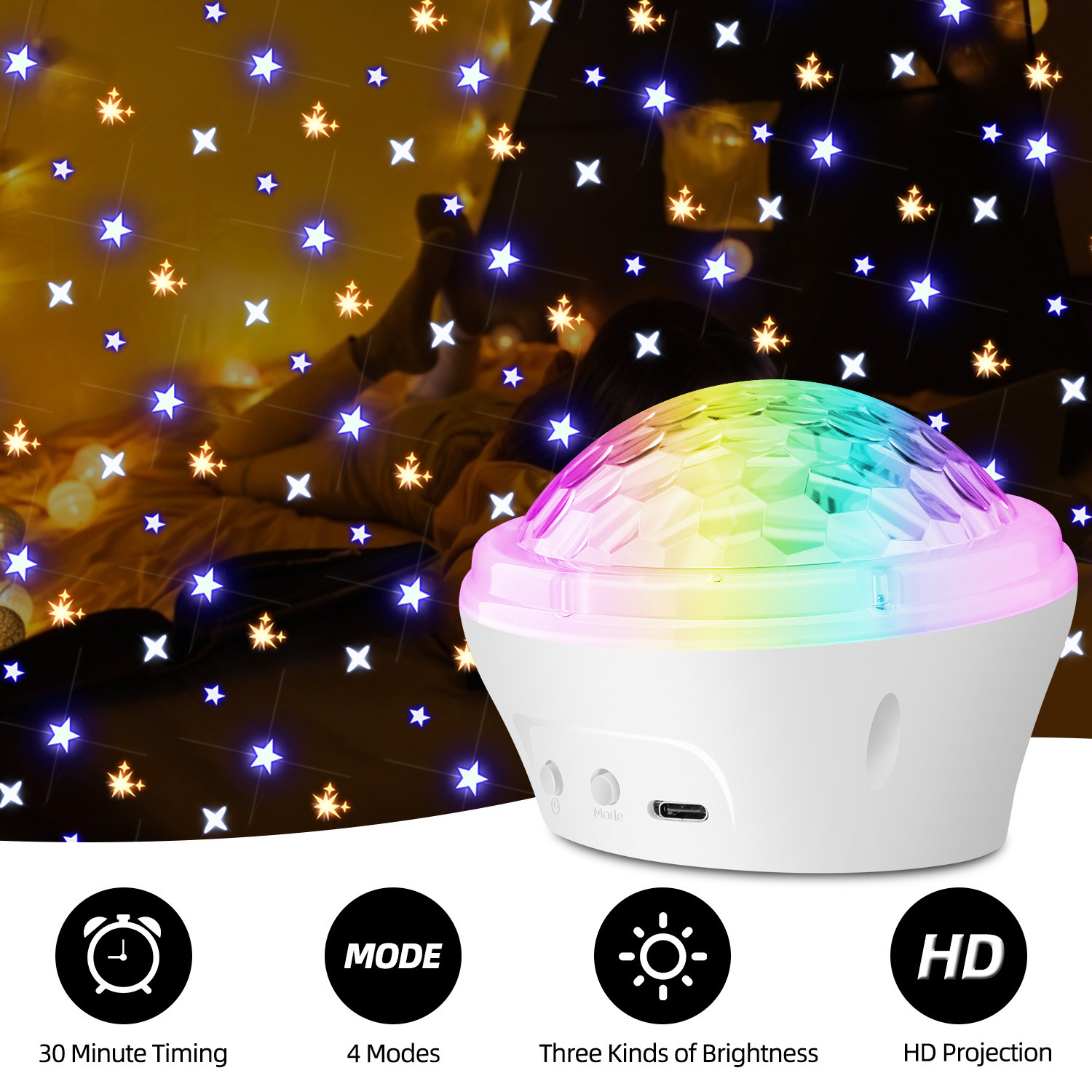 Night Light Sky Projector, 360 Degree Rotation Kids Projector 4