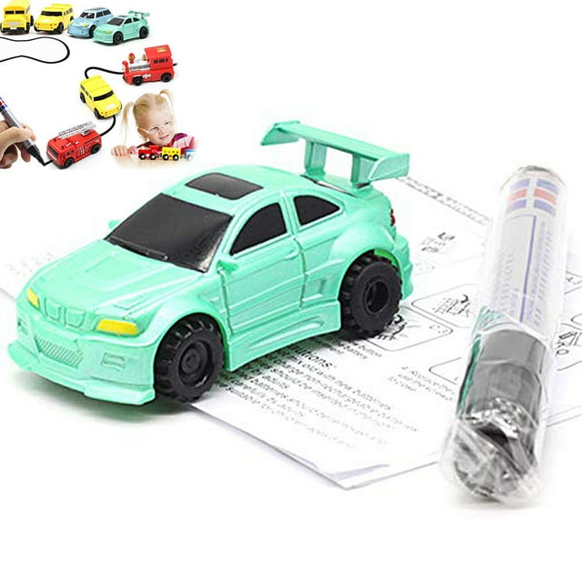 Fun Pen Inductive Car Truck Engineering Vehicles Educational Toy Fun Pen Inductive Car Truck Follow Any Drawn Black Line Mini Toy Engineering Vehicles Educational Toy