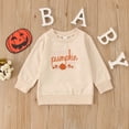 thumbnail image 2 of VNKIDY Toddler Kids Crew Neck Long Sleeve Pumpkin Letter Floral Embroidery Soft Loose Fall Halloween Pullover Sweatshirt Tops For Boys Girls Stylish Pullover 6-12 Months, 2 of 8