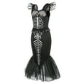 thumbnail image 2 of Girls Skeleton Mermaid Costume Dress Halloween Princess Cosplay Outfit for 2-8Y, 2 of 6