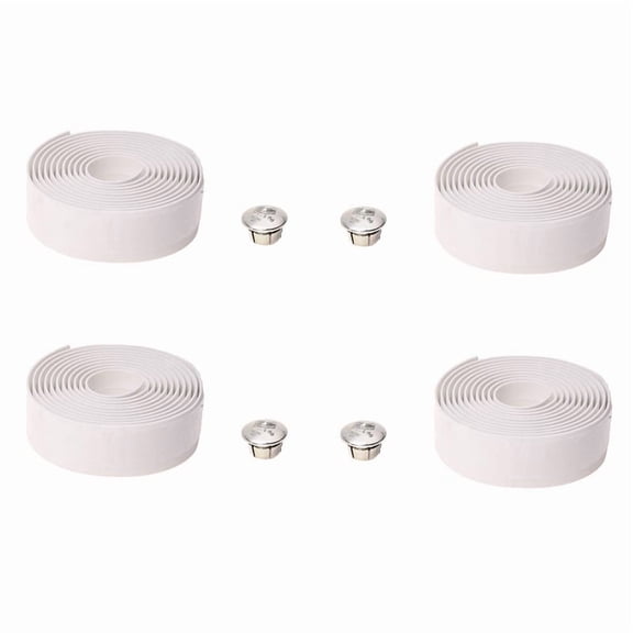 2X Road Bike Bicycle Cork Handlebar Bar Grip Wrap Tape   2 Bar Plugs-White,2 x Roll Bicycle Handlebar Tape (pair) 2 x Bar Plugs (pair),White
