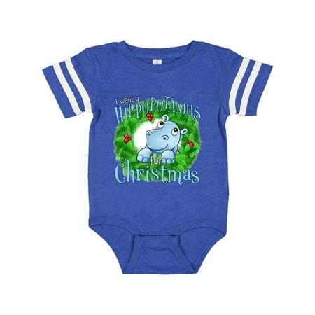 

Inktastic I want a Hippopotamus for Christmas Gift Baby Boy or Baby Girl Bodysuit