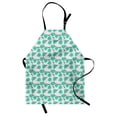 thumbnail image 1 of Acorn Apron, Colorful Memphis Style Tropical Hipster Circles Monstera Leaves Minimalist, Unisex Kitchen Bib with Adjustable Neck for Cooking Gardening, Adult Size, Sea Green and Rose, by Ambesonne, 1 of 4