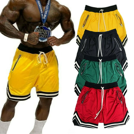 SUNSIOM Men's Athletic Jersey 2 Pocket Mesh Shorts Gym Workout Basketball Fitness