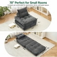 thumbnail image 2 of BEHOST 70" Corduroy Convertible Futon Sofa Bed, Folding Couch Sleeper for Small Spaces, Dark Gray, 2 of 13