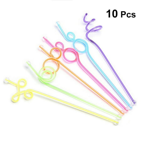 

10pcs 23cm Acrylic Swizzle Sticks Color Stir Sticks Plastic Spiral Cocktail Stirrers Drink Stirrers (Color & Styles Delivery in Random)