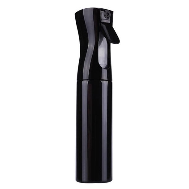 Botella de pulverización para el cabello - Pulverizador de niebla continuo ultrafino para peinado, limpieza, plantas y cuidado de la piel - Negro (300ml 2 Pack)