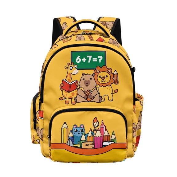 Whosucclay Cute School Animals Pattern School Bookbag with Lightweight Large Capacity School Bag, Multi Pockets 17 Inch Satchel with Front Pocket for Travel