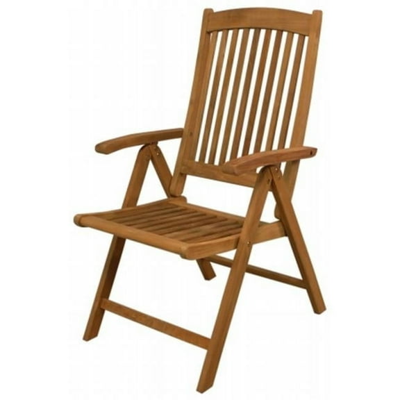 Avalonin Folding Multi-Position Deck Chair w-arms- Oiled Finish