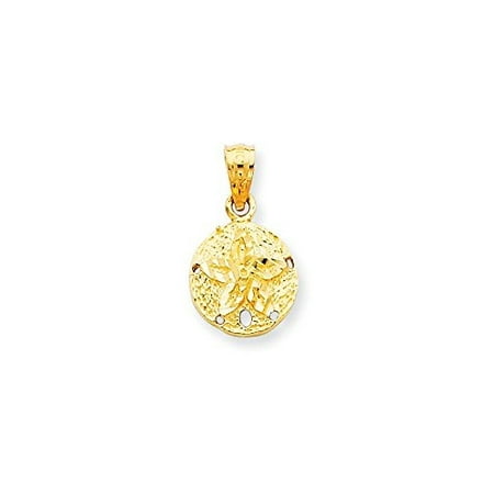 14K Yellow Gold Sand Dollar Charm Pendant