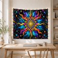 thumbnail image 5 of Intricate Celestial Mandala with Vibrant Stained-Glass Tendrils, Mystical Psychedelic for Space Enthusiasts, Cosmic Decor Art, Birthday Gift Tapestry Wall Hanging for Bedroom and Dorm, 5 of 7