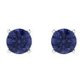 thumbnail image 3 of Clara Pucci 1Ct Tanzanite Round Cut VVS1 Push Back Stud 18k Solid hypoallergenic Gold Designer Earrings For December, 3 of 7