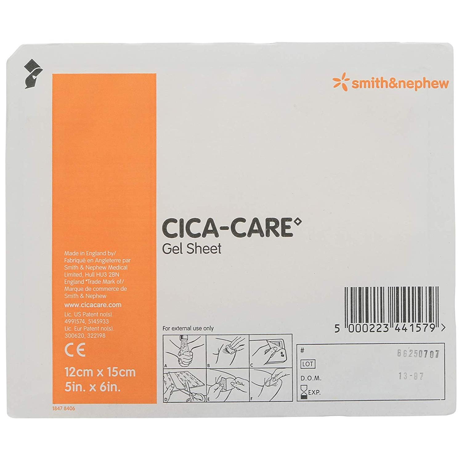 CicaCare Silicone Gel Adhesive Sheet (5" x 6") By Smith Nephew Inc
