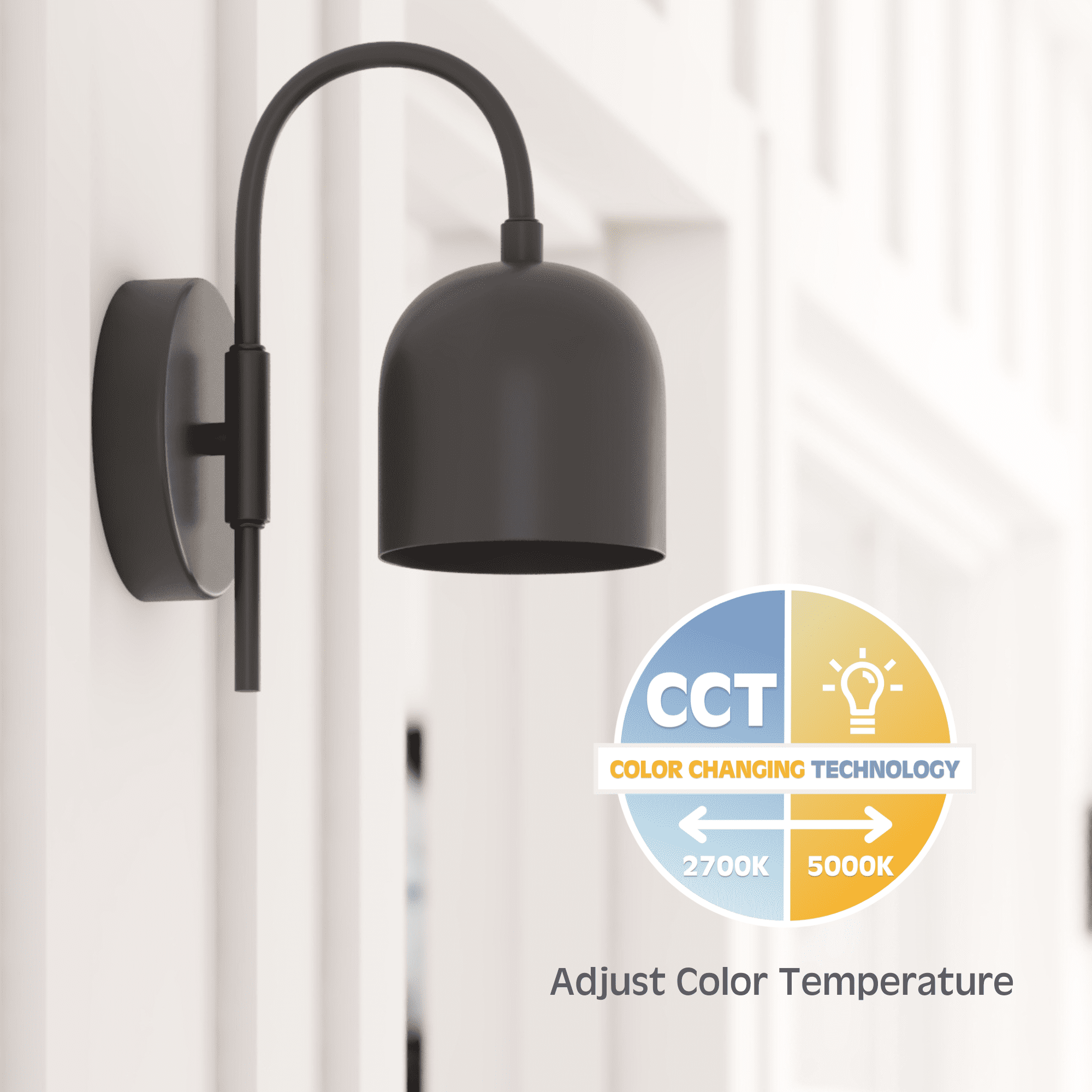 Prominence Home 2-Pack Matte Black Battery-Operated LED Wall Sconce with Metal Shade