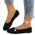 thumbnail image 2 of Flats for Women Slip On Closed Toe Round Toe Mary Jane Shoes Comfortable Walking Ballet Flats Summer Trendy Low Wedge Dolly Shoes Black 36, 2 of 8