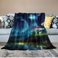 thumbnail image 2 of WERPE  Mushroom Blanket Gifts for Women Girls Mom, Galaxy Space Fantasy Plant Print Decoration for Home Bedroom Living Room Couch Lounge, Soft Cozy Lightweight Throw Blankets Twin White, 2 of 6