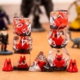 thumbnail image 3 of Polyhedral DND Dice Set, Transparent Red Black Resin RPG Dice with Red Devil Insert, Dice for Dungeons and Dragons Tabletop Games, 3 of 5