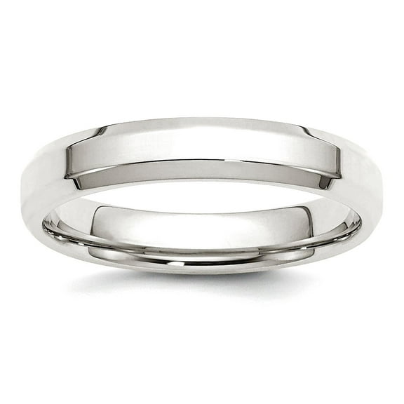925 Sterling Silver Polished Beveled Edge 4mm Bevel Edge Size 12.5 Band Ring Ring for Women and Men