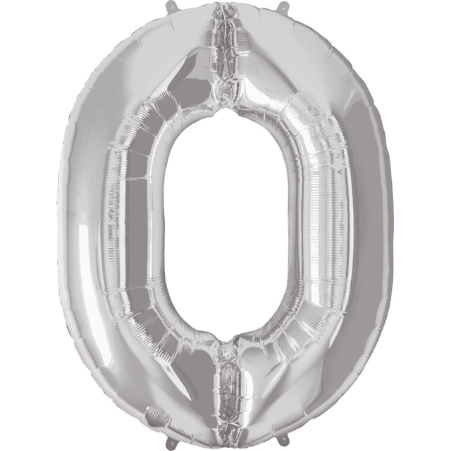 Globo de Foil Plateado Número Cero Qualatex 34"
