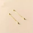 thumbnail image 2 of K-KED 925 Sterling Solid Silver/Golden Screw Bead Chain Pull Through Earrings-Gold, 2 of 7