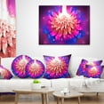 thumbnail image 4 of Designart Bright Pink Fractal Flower on Blue - Floral Throw Pillow - 12x20, 4 of 5