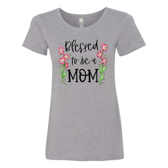 Inktastic Blessed to Be a Mom Pink Flowers Women's T-Shirt
