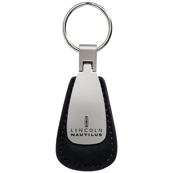 Lincoln Nautilus Leather Teardrop Key Chain (Black)