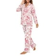 thumbnail image 2 of SEANATIVE Cherry Blossom Button Up Pajamas Size 3XL Pink Long Sleeve Lounge Sets for Women 2 Piece Pajama House Wear with Pockets Ladies Pj Loungewear Tops and Pants, 2 of 7