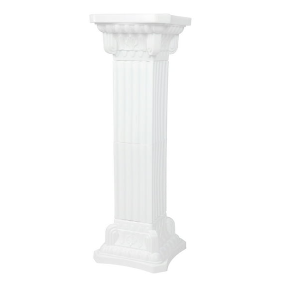 QIFULL White Plastic Outdoor Roman Pillar Figurine Decorative Support for Flowerpots 11.8 Inches
