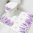 thumbnail image 3 of Lavender Bath Mat 3 Piece Bathroom Rug Set, Purple Spring Floral Botanical Butterfly Non Slip Bath Rug Contour Mat and Toilet Lid Cover, Absorbent Shower Mats Soft Bath Rugs and Mats Sets, 3 of 8