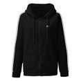 thumbnail image 2 of Gibobby Sudadera oversize mujer, Sudadera con capucha para mujer, con cierre completa, entallada, con capucha, ligera, elástica, activa(Negro,CH), 2 of 4