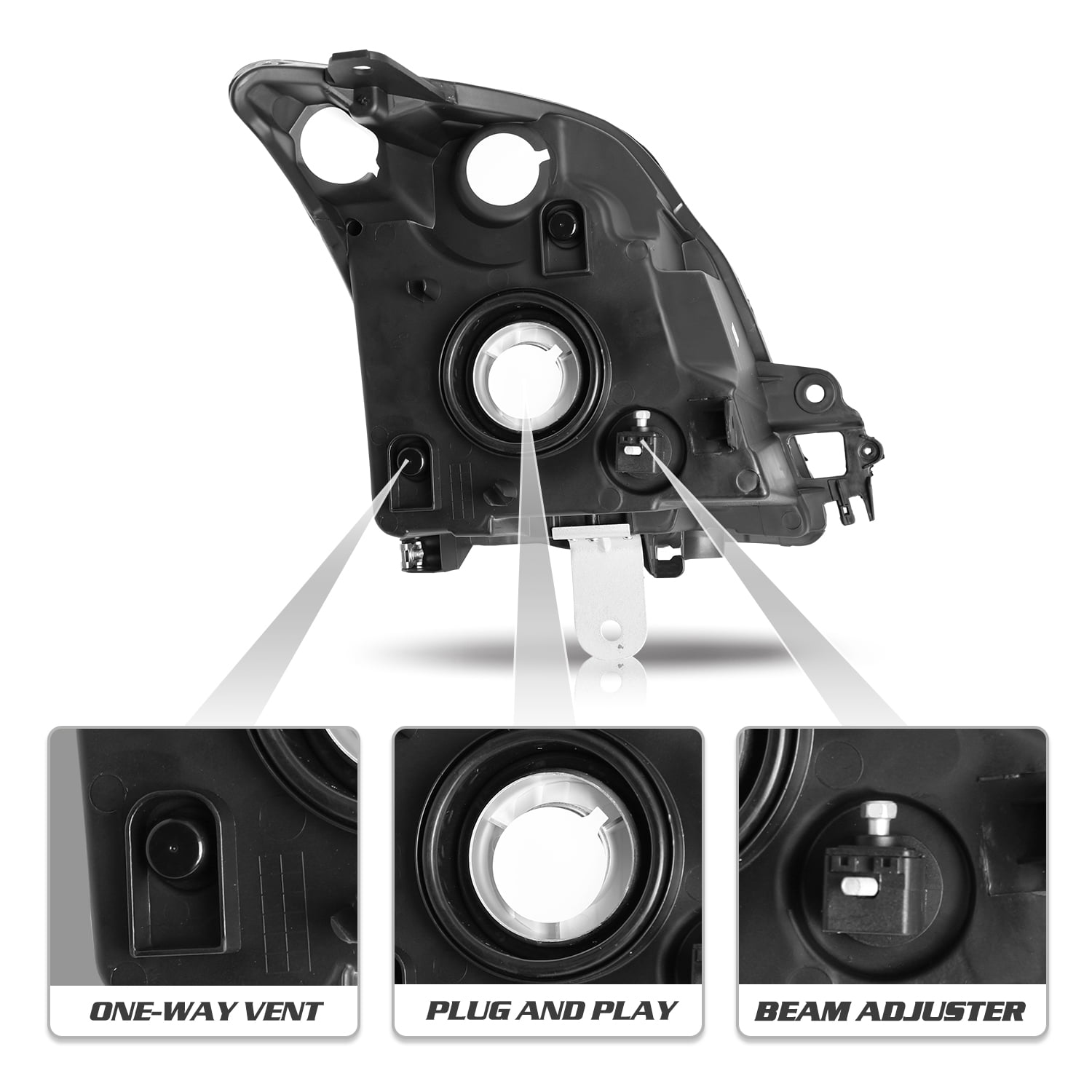 For 2010 2011 2012 Nissan Sentra Black Housing Amber Corner Headlights Lamps L+R