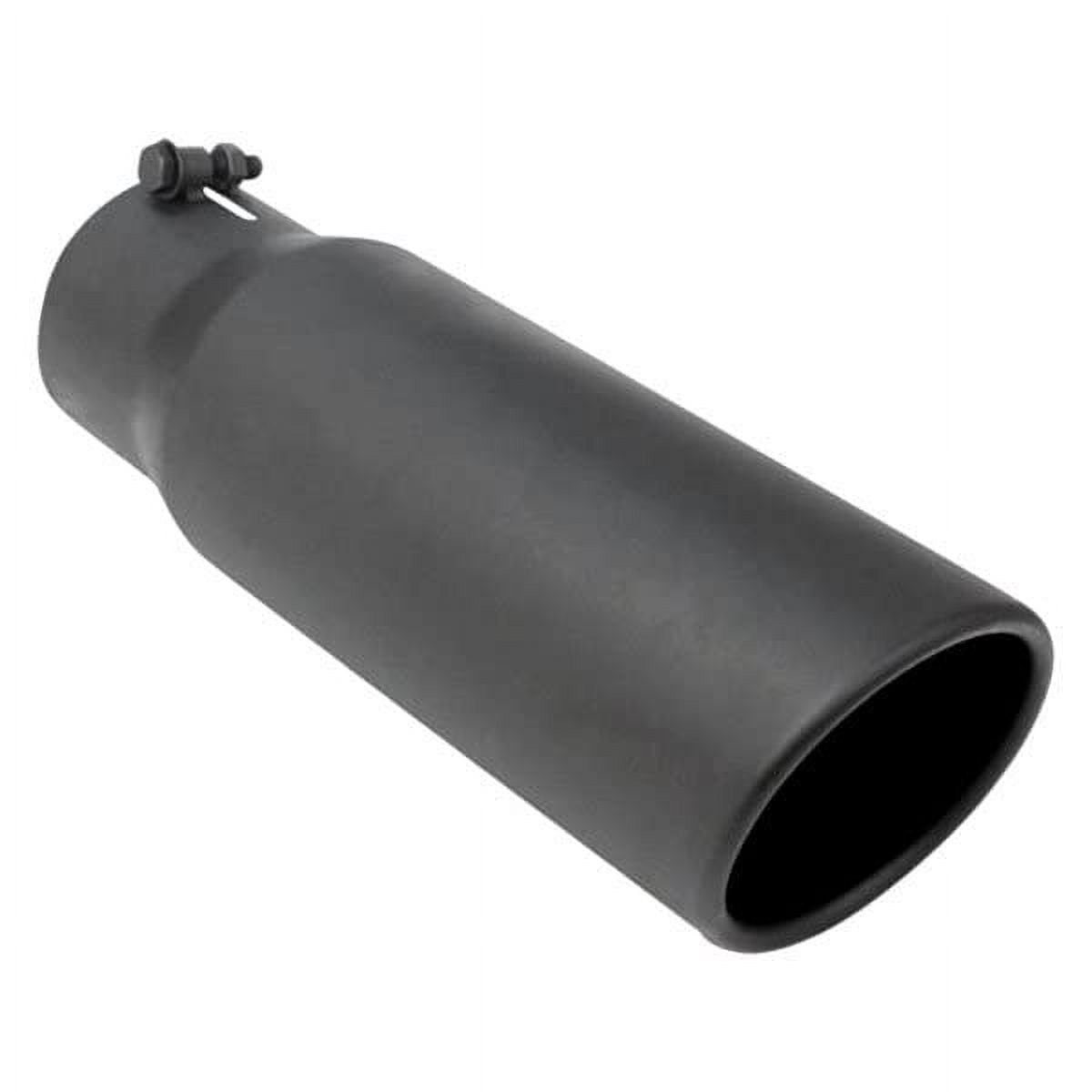 Different Trends - Black Powder Coated 6in Rolled Slant 15in Bolt On Blk Exhaust