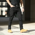 thumbnail image 2 of Lqideymx Clearance Store Cargo Pants for Men Casual Linen Pants Loose Fit Straight-Legs Elastic Joggers with Pockets Drawstring Cargo Pants Sportswear Club Sweat Pants for with Pockets, 2 of 7