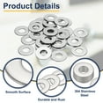 thumbnail image 3 of M10 Flat Washer for Screw, 30Pcs 304 Stainless Steel Washers 10MM ID x 25MM OD x 1.5MM Thick(Silver Tone), 3 of 6