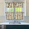 thumbnail image 3 of Rod Pocket Kitchen Curtain Set 3-Piece, 27.5x36 Inch Valance & Tier Drapes, Polyester Pongee Cafe Curtains for Living Room, Bathroom, Farmhouse Rustic Country Window Treatments., 3 of 6