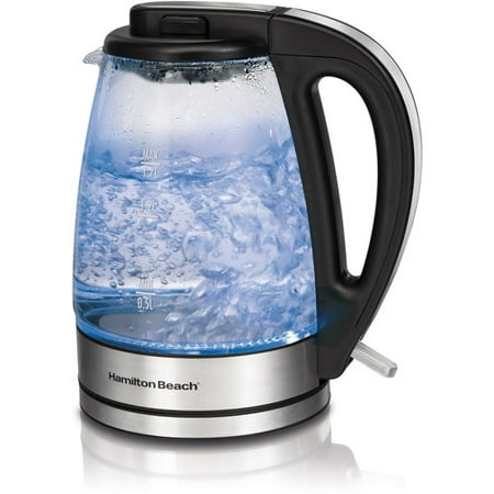 Hamilton Beach 1.7 Liter Electric Glass Kettle with Cord-Free Serving | Model# (Best Electric Kettle Brand In India)