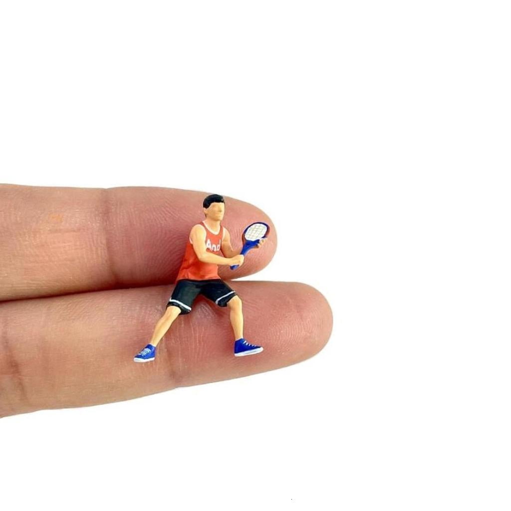 Giaone Realistic Tennis Player Figure Model 1:64 Scale Hand Painted Miniature Figures for Dioramas Props,Photography Collector