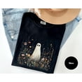 thumbnail image 4 of Cute Ghost Halloween T-Shirt, Vintage Wildflower Ghost Graphic Tee, Inspired Spooky Shirt, Fall Gift for Ghost Lovers, 4 of 5