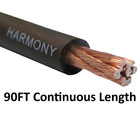 Harmony Audio 4 Gauge 4GA Car Stereo Matte Black Power Cable Amp Wire - 90 FT