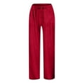 thumbnail image 5 of Cotton Linen Pants for Girls Teens Wide Leg High Waisted Lightweight Summer Casual Trousers with Pockets Kids Clothes Girls Size 10-12, 5 of 8