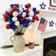thumbnail image 4 of Ramas de flores patrióticas rojas, blancas y azules | Tallos florales de tres puntas | Centro de mesa para fiesta del Día de la Independencia | Decoración festiva para el hogar o eventos, 4 of 6