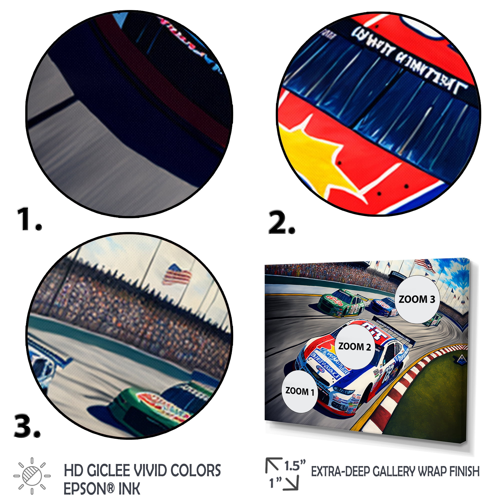 Designart Stock Car Racing Last Lap I Canvas Wall Art
